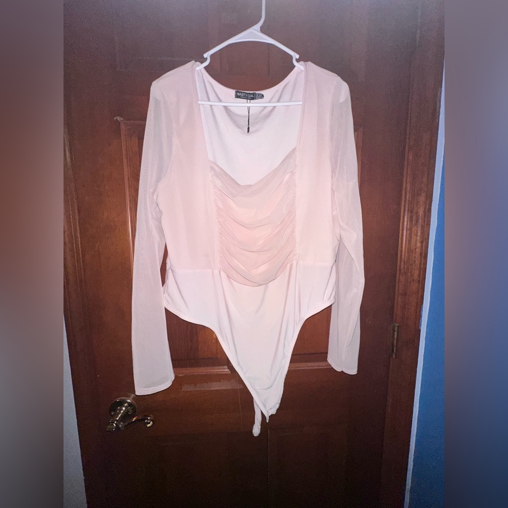 Nasty Gal Blush Long Sleeve Bodysuit